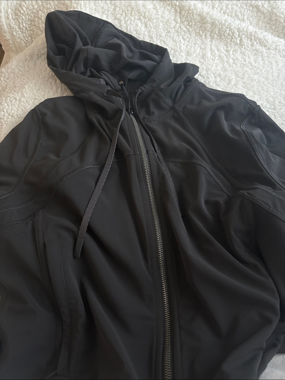 Women’s Black Hooded Zip Jacket - Lightweight Performance